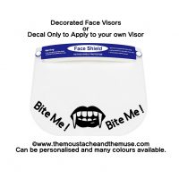 Vampire Face Shield Mask Vinyl Decorations ideal for work and play; Re-enactment, RPG, D&D. Vinyl decoration only or decorated face visor