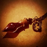 Fangs necklace Vampire Blood Vial Glitter