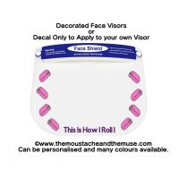 Face Shield Mask Hairdresser Beautician Scissors Vinyl Decorations ideal for work and play. Vinyl decoration only or decorated face visor