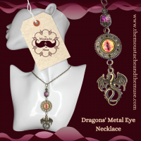 Dragon Necklace with Dragon and Eye, Dungeons and Dragons Cog Steampunk