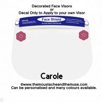 Face Shield Mask Personalised Name Vinyl Decorations ideal for work and play. Vinyl decoration only or decorated face visor