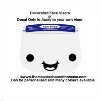 Face Shield Mask Smile Vinyl Decorations ideal for work and play. Vinyl decoration only or decorated face visor