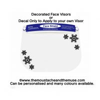 Face Shield Mask Christmas Snowflakes Vinyl Decorations ideal for work and play. Vinyl decoration only or decorated face visor