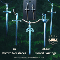 Sword Pendant Necklace on leather cord