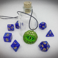 Dragon Necklace D&D GOT Gift Charm Pendant Dragon/Cthulhu Eye Fimo Handmade