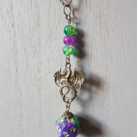 Dungeons and Dragons Necklace D20 Dice Dragon