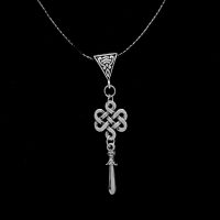 Celtic Style Necklace Knotwork and Dagger Matching Earrings Available
