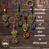 Dungeons and Dragons Keyring, D20 Dice Keyring, Dragon Keyring