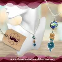 Mermaid Sea Inspired Charm Necklace Glitter Ocean Charm