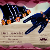 Dice Charm Bracelet, RPG, D&D Bracelet gift