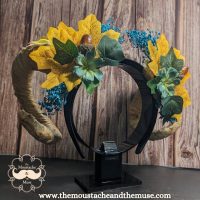 Green Blue Finished Fantasy Rams Horns