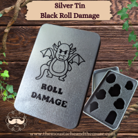 Seconds - Dice Tin, Some Minor surface damage - Roll Damage Silver/Black