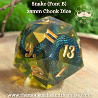 D20 35mm Snake Entombed Dice Chonk